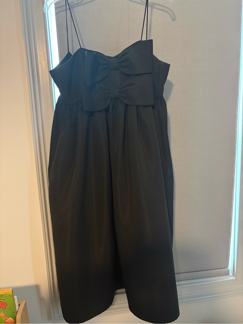 Sachin + Babi Black Bow-Front Spaghetti-Strap Midi Dress